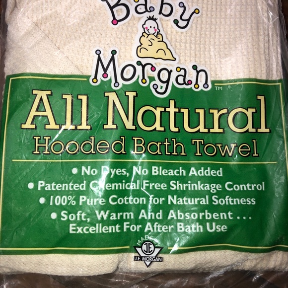 Vintage Baby Morgan All Natural Hooded Bath Towel - Picture 5 of 6